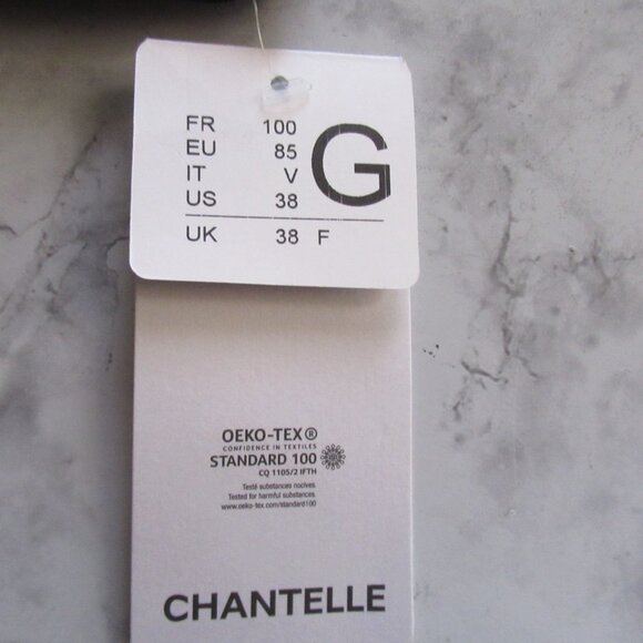 New Chantelle Bra 38G Black Pont Neuf 3 Part Cup Underwire Back Closure - Picture 7 of 7